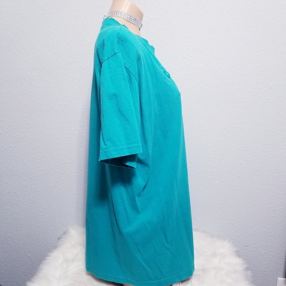 Vintage 80's retro New Wave green t shirt top blouse - Picture 4 of 5